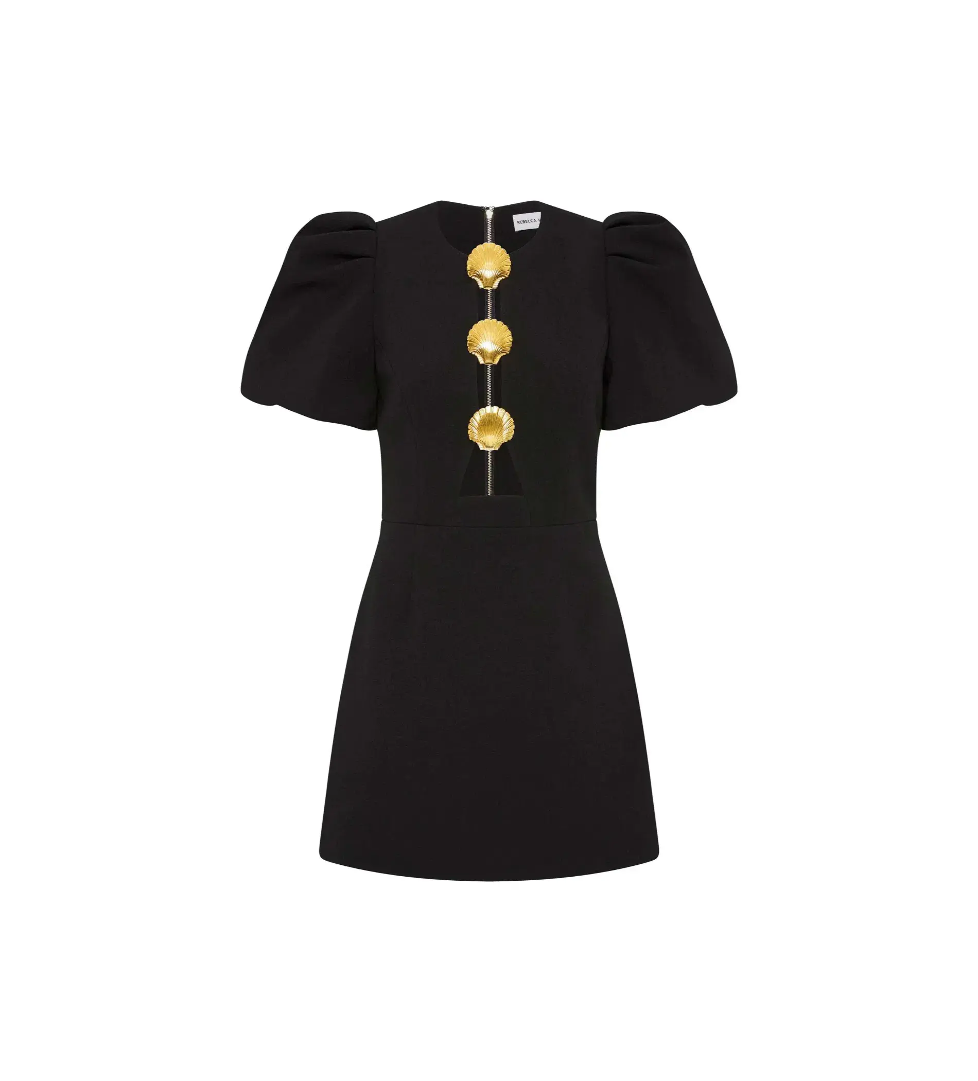 Rebecca Vallance Sirene Puff Sleeve Mini Dress Black Size 8 - Image 3