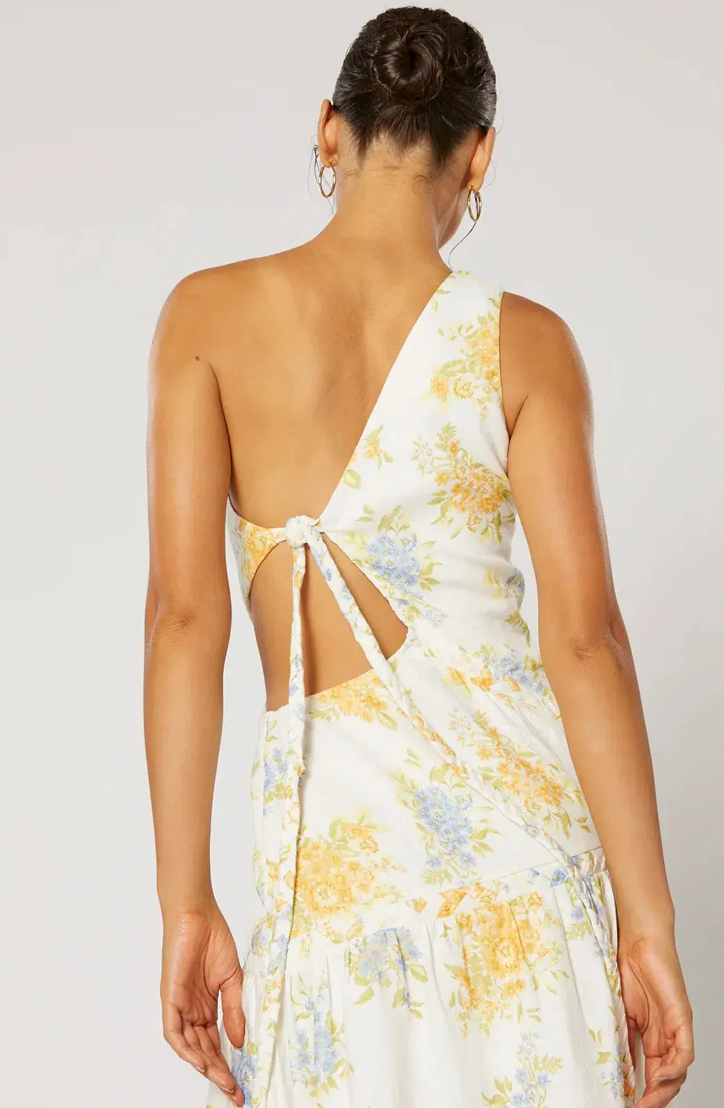 Ravello One Shoulder Dress, Winona, Cream Floral Size S 8 - Image 5