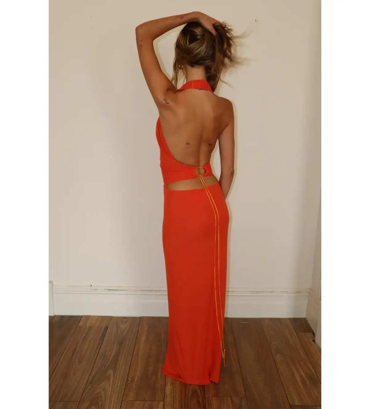 Deconduarte Astor Maxi Dress in Power Mesh/Tangerine Size AU 8 - Image 3