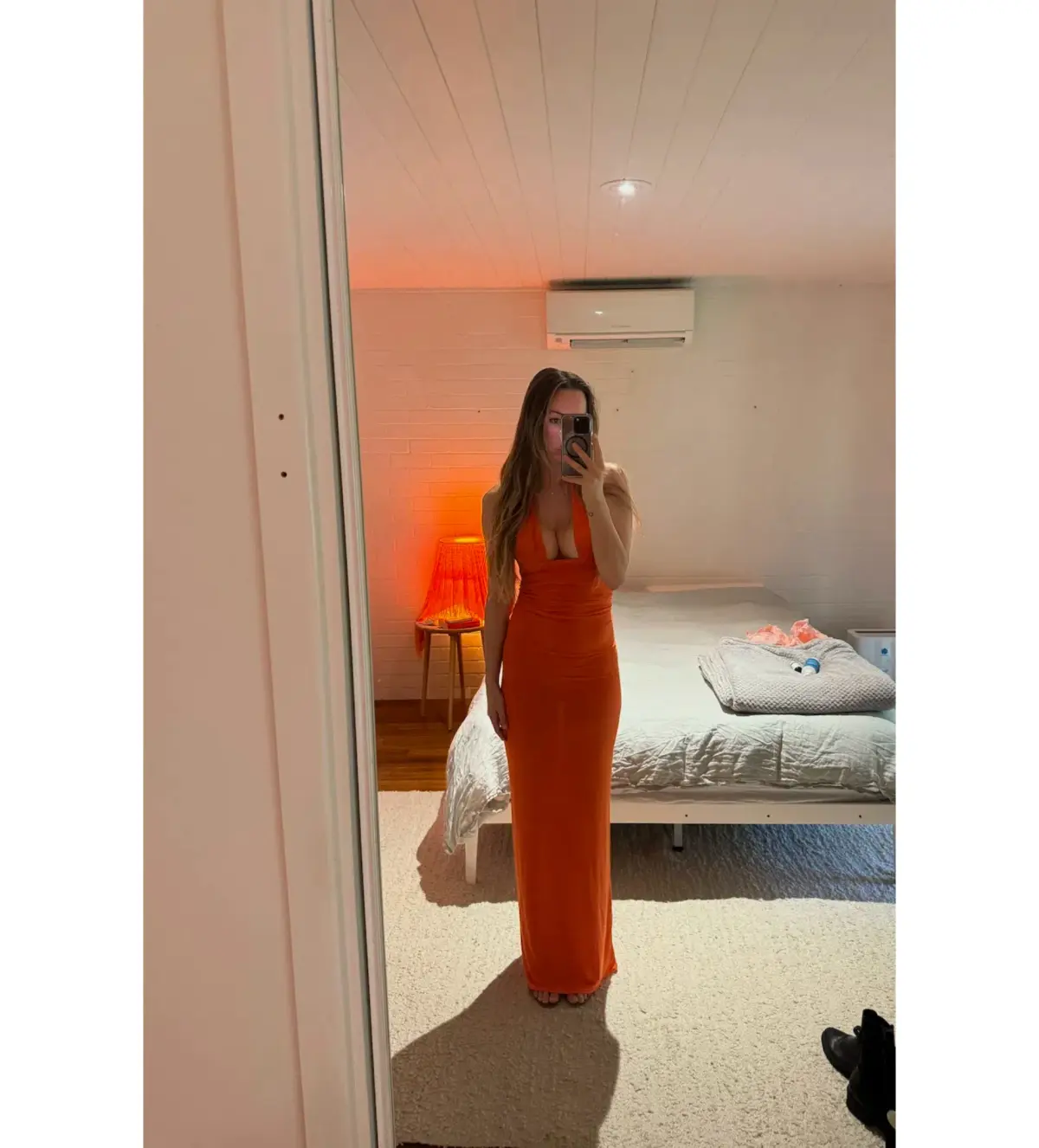 Deconduarte Astor Maxi Dress in Power Mesh/Tangerine Size AU 8 - Image 5