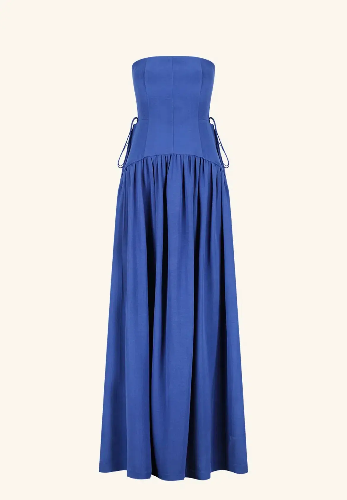 Shona Joy Vento Lace Up Strapless Maxi Dress in Cobalt Blue Size 10  - Image 7