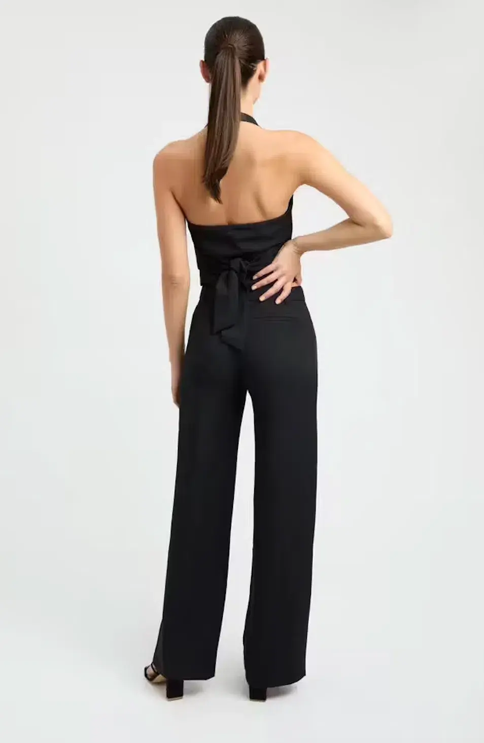 Kookai Ariel Vest Top and Low Rise Pants Set Black Size 36 / AU 8 - Image 2