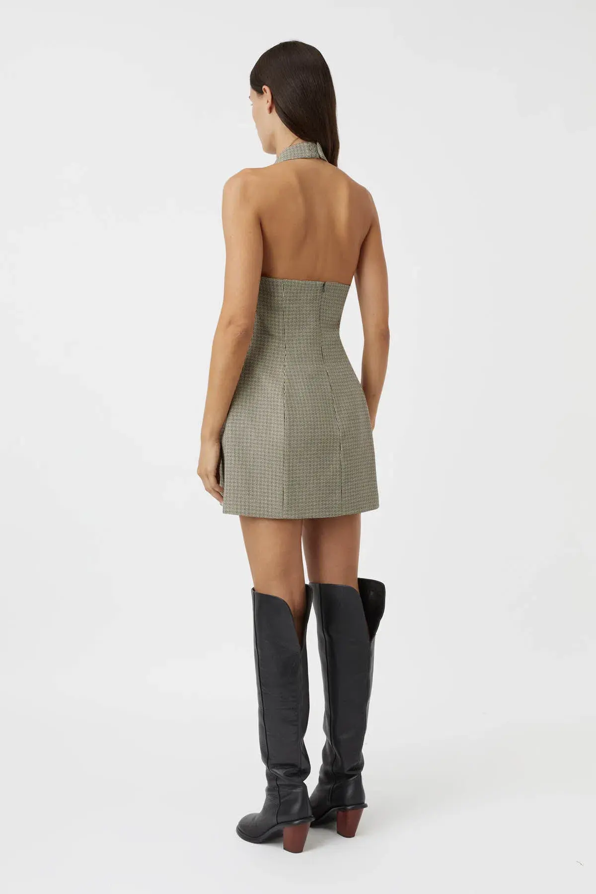 Camilla and Marc Banks Mini Dress Black Houndstooth Size 8 - Image 3