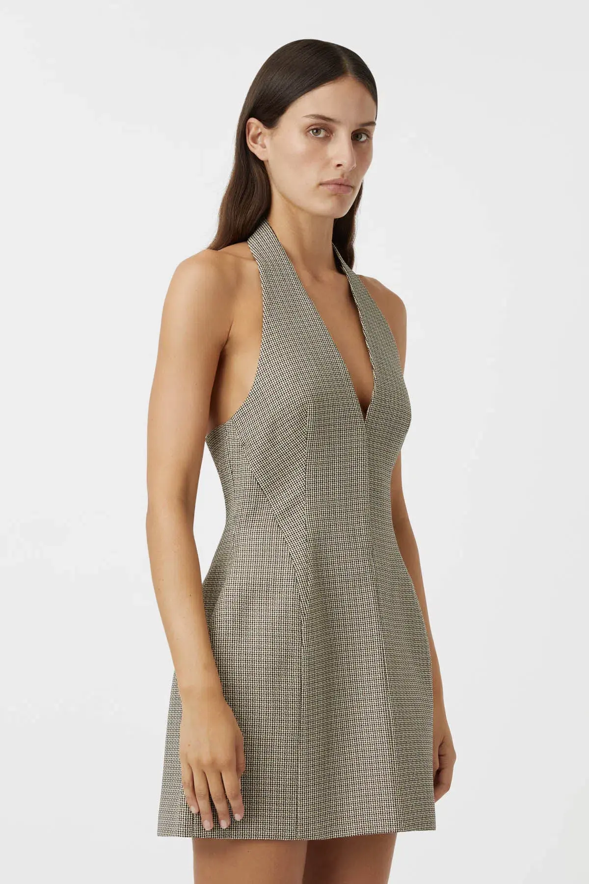 Camilla and Marc Banks Mini Dress Black Houndstooth Size 8 - Image 2