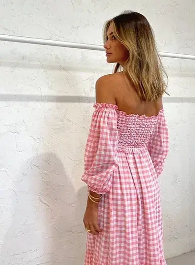 Steele Jacques Dress Pink Size 10 for rent on The Volte - main image