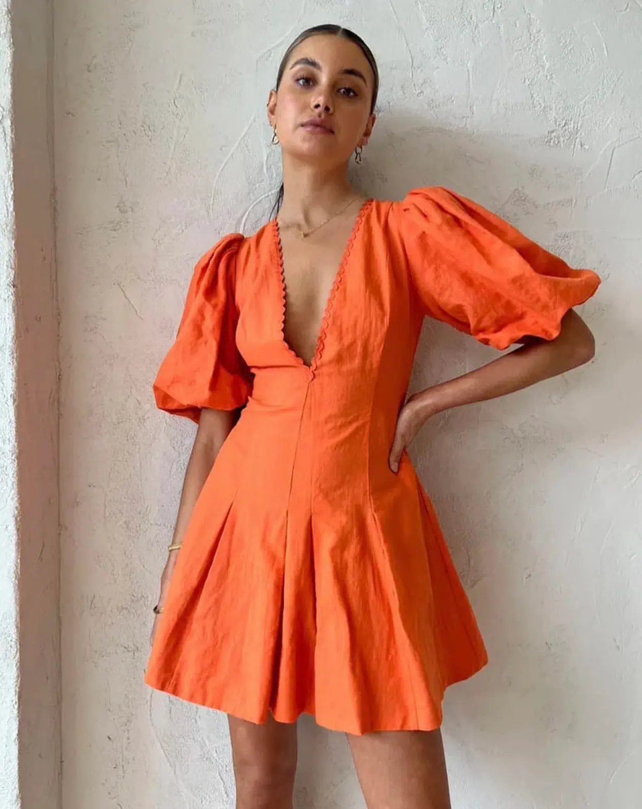By Nicola Wavy Mini Dress Sunset Size 10 - Image 2