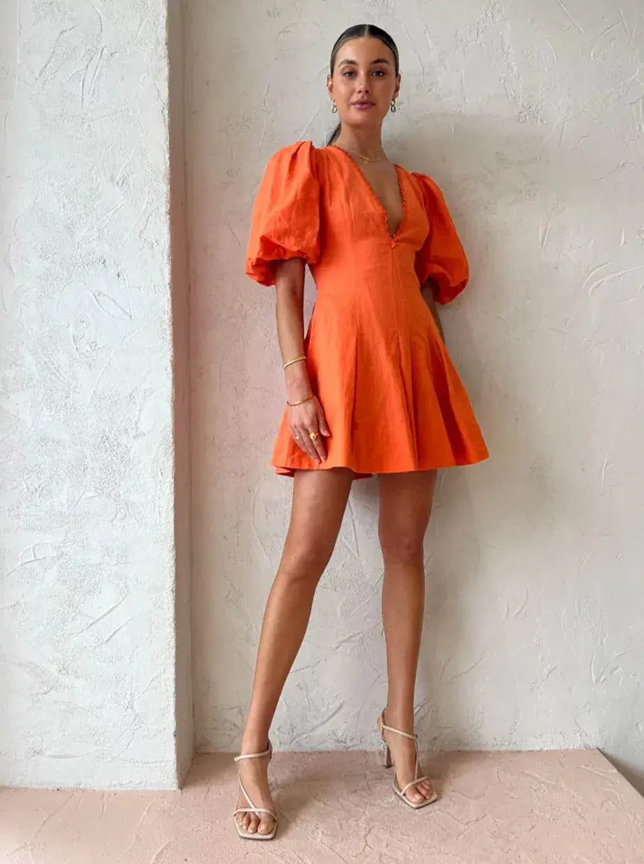 By Nicola Wavy Mini Dress Sunset Size 10 - Image 1