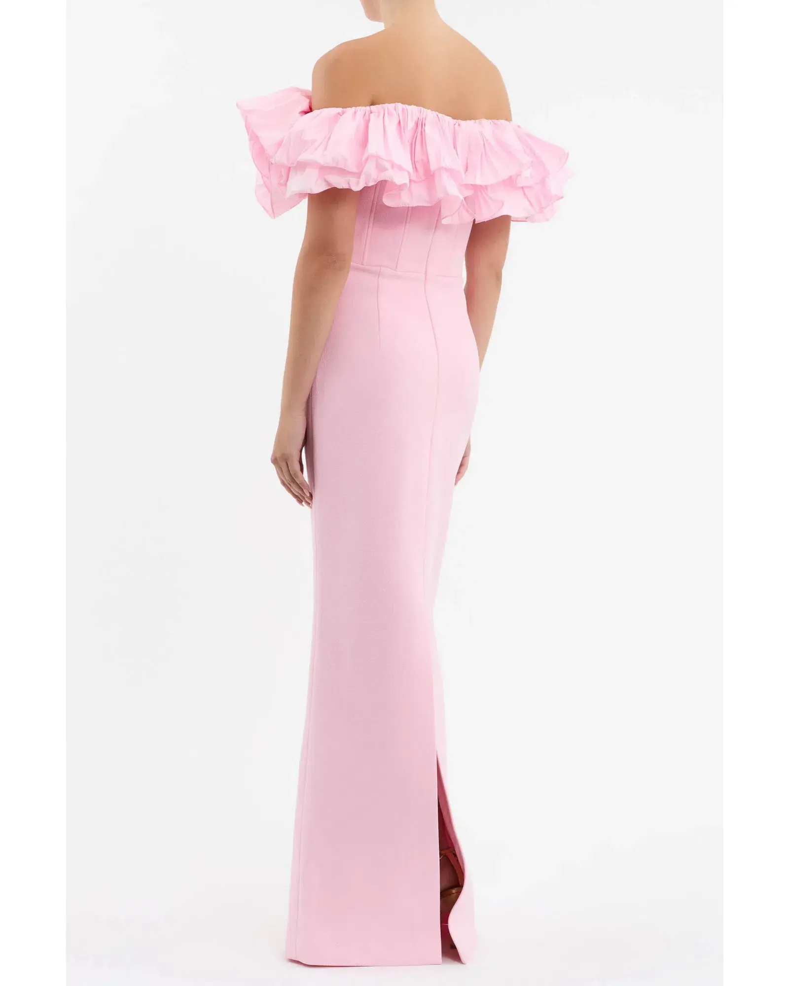 Rebecca Vallance Jenna Off Shoulder Gown Pink Size AU 8 - Image 3