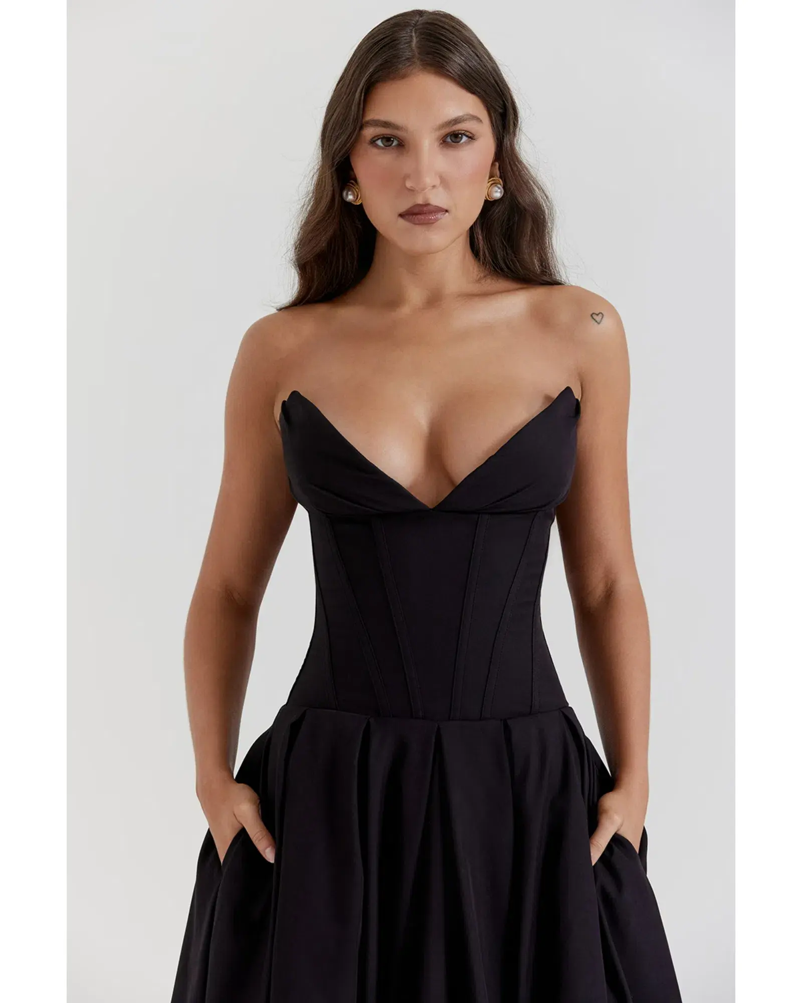House of CB Lady Strapless Midi Dress Black Size S / AU 8 - Image 3