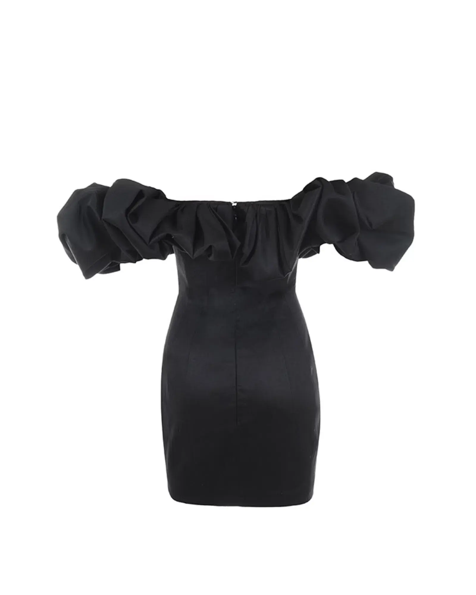 House of CB Selena Satin Puff Shoulder Dress Black Size XS / AU 6 - Image 7