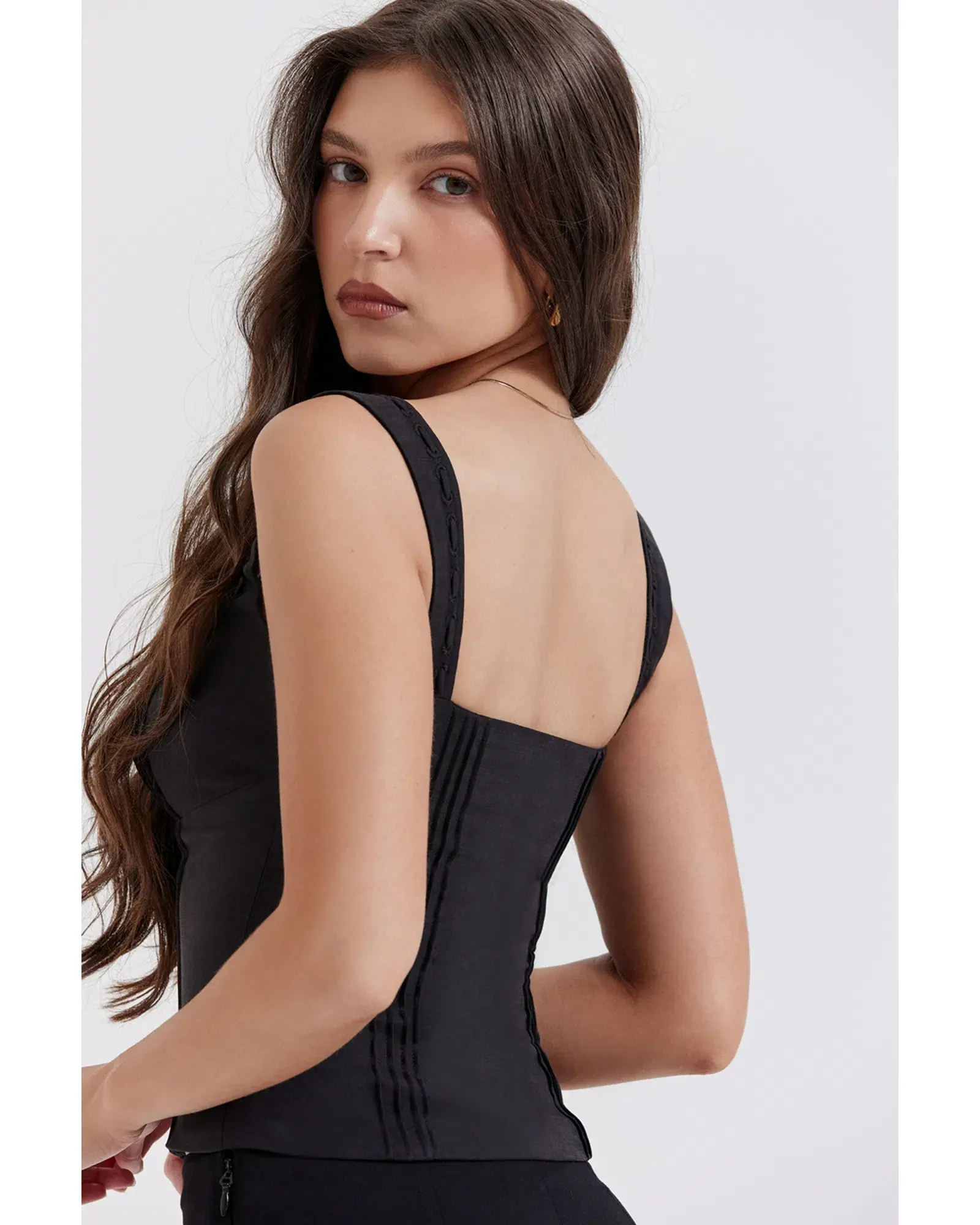 House of CB Chicca Top Black Size XS / AU 6 - Image 4