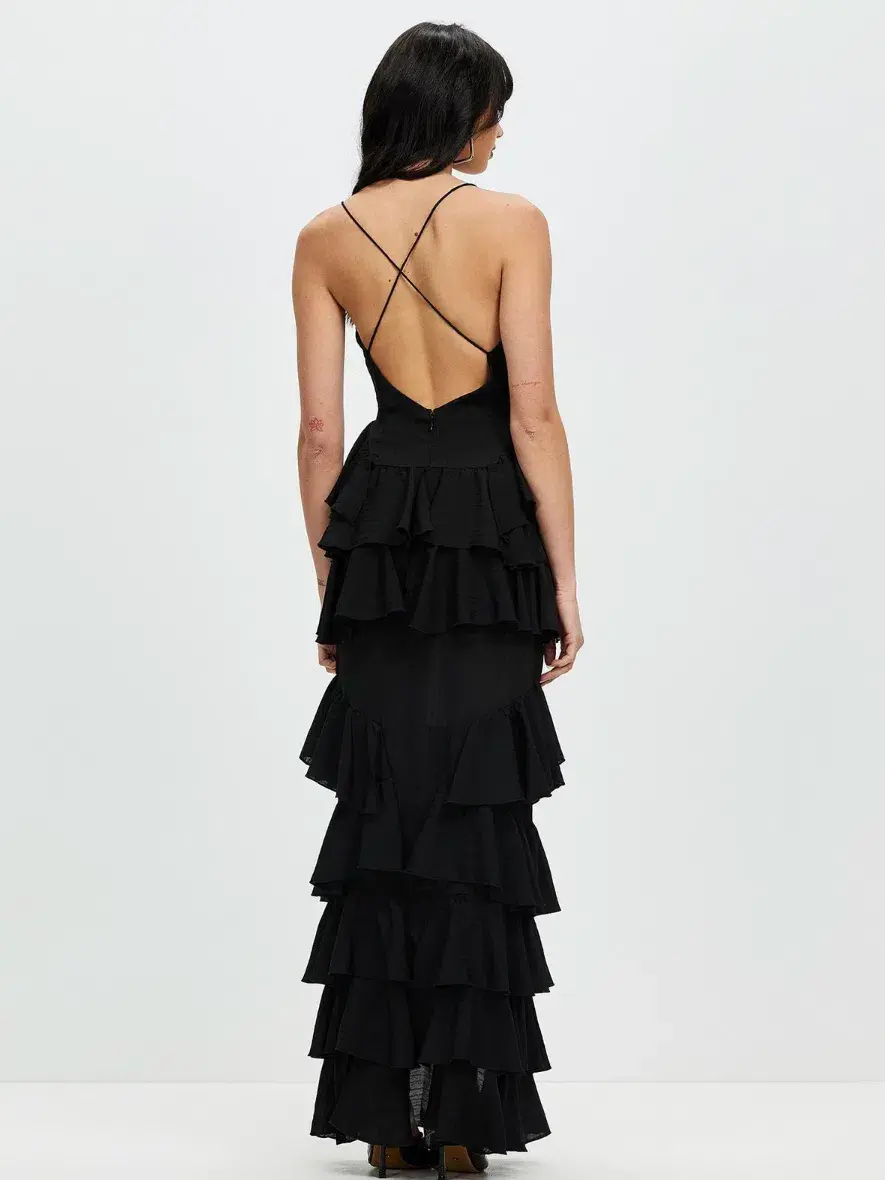 Derma Department Barcelona Maxi Dress Black Size AU 4 - Image 2