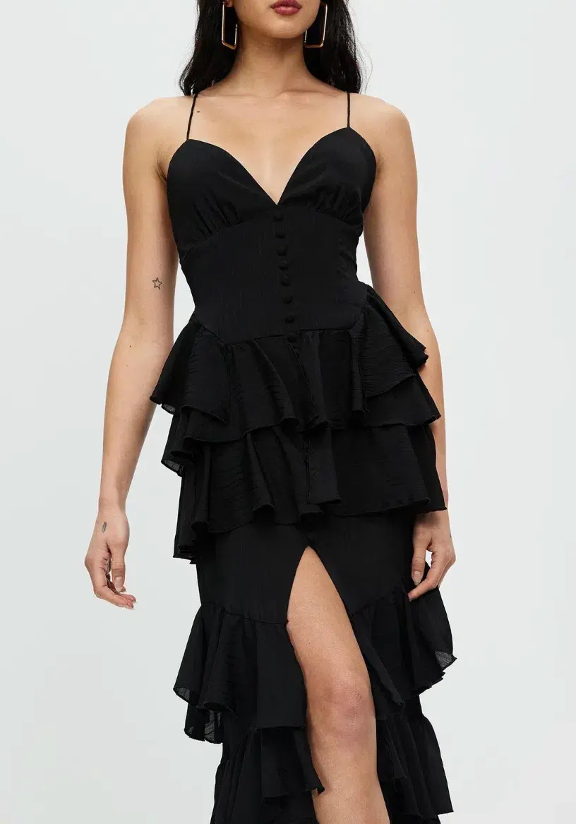 Derma Department Barcelona Maxi Dress Black Size AU 4 - Image 3