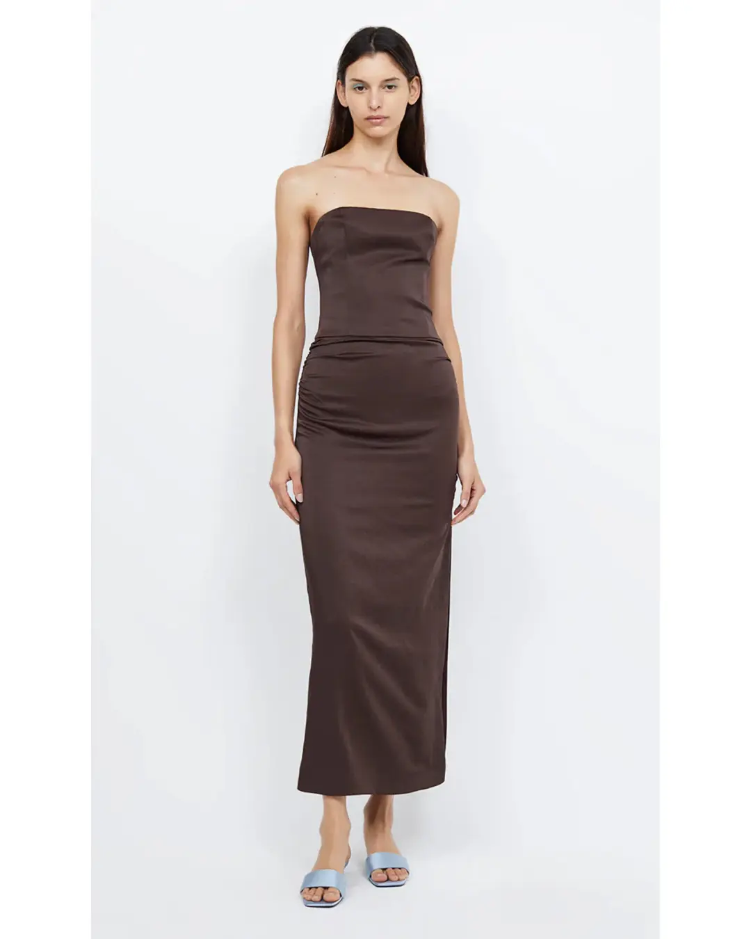 Bec & Bridge Jones Strapless Maxi Dress Cocoa Size AU 10  for rent on The Volte - main image