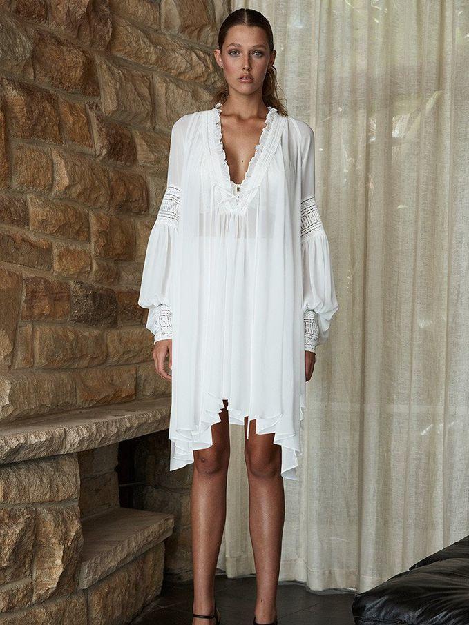 Shona Joy Stevie May Oversized Blouse White Size 8 - Image 1