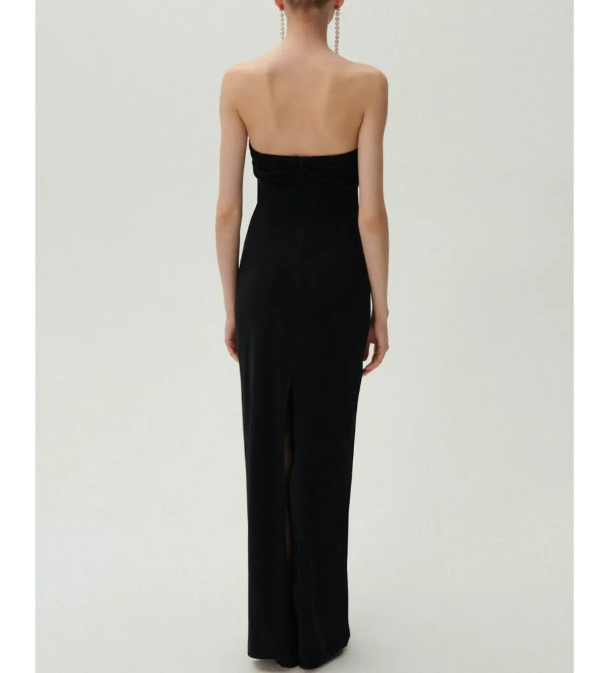 Magda Butrym Strapless Flower Appliqué Maxi Dress Black Size 6 - Image 2