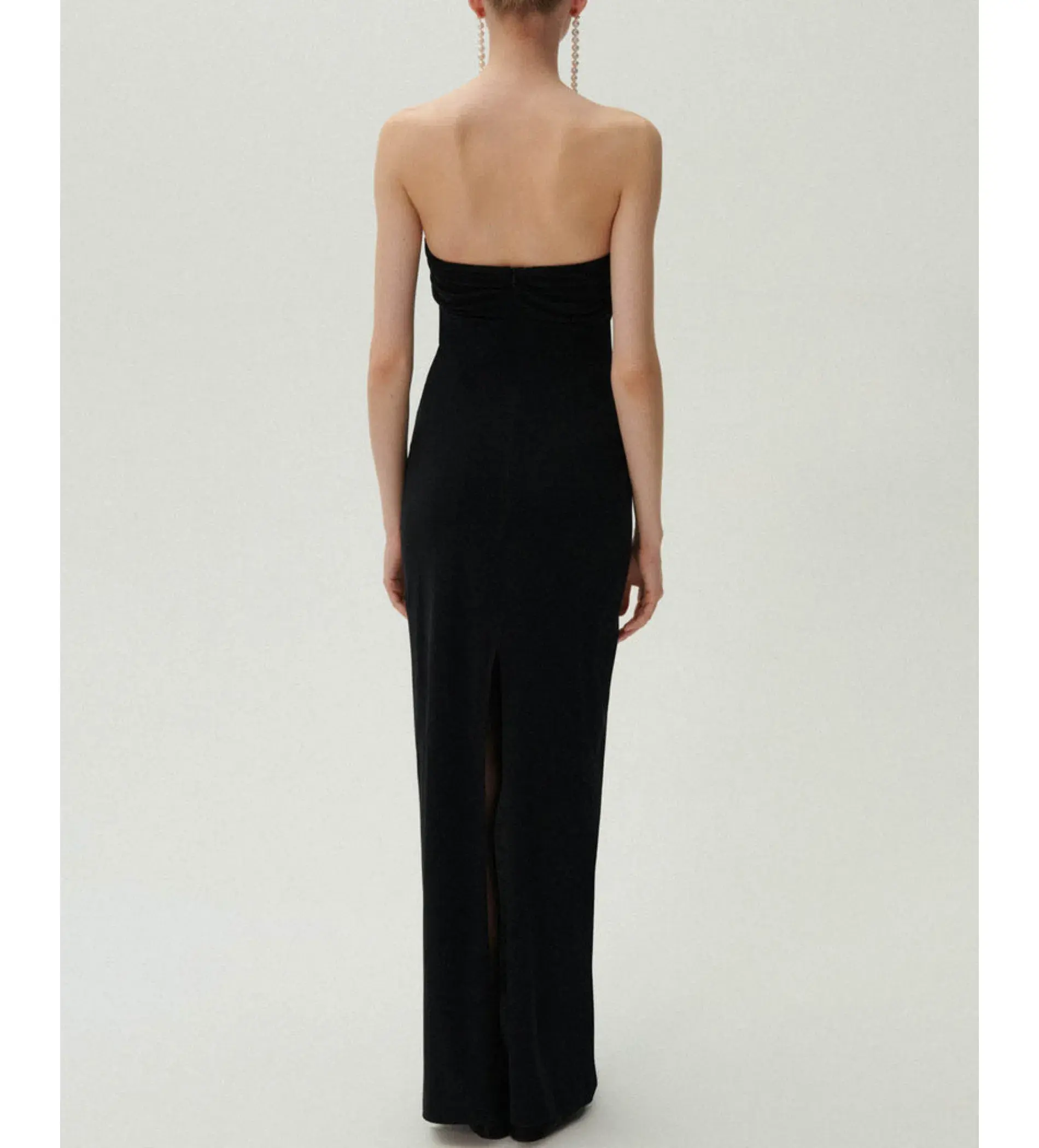 Magda Butrym Strapless Flower Appliqué Maxi Dress Black Size 6 - Image 2