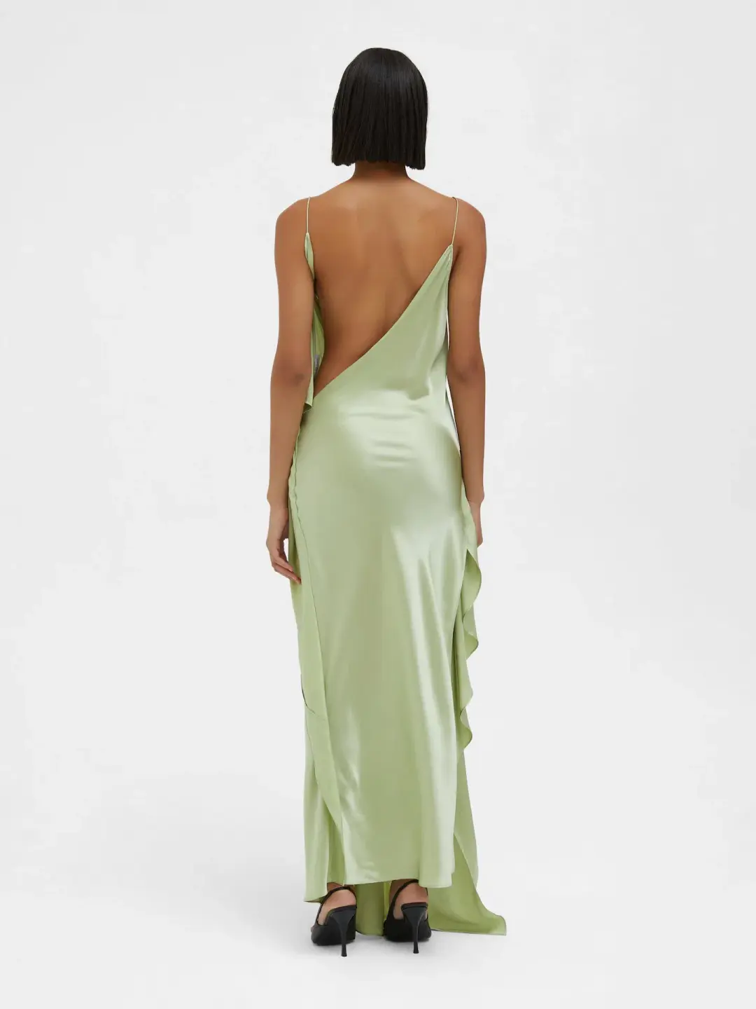 Christopher Esber Cusco Silk Drape Cami Dress in Pistachio Size 10 for rent on The Volte - main image