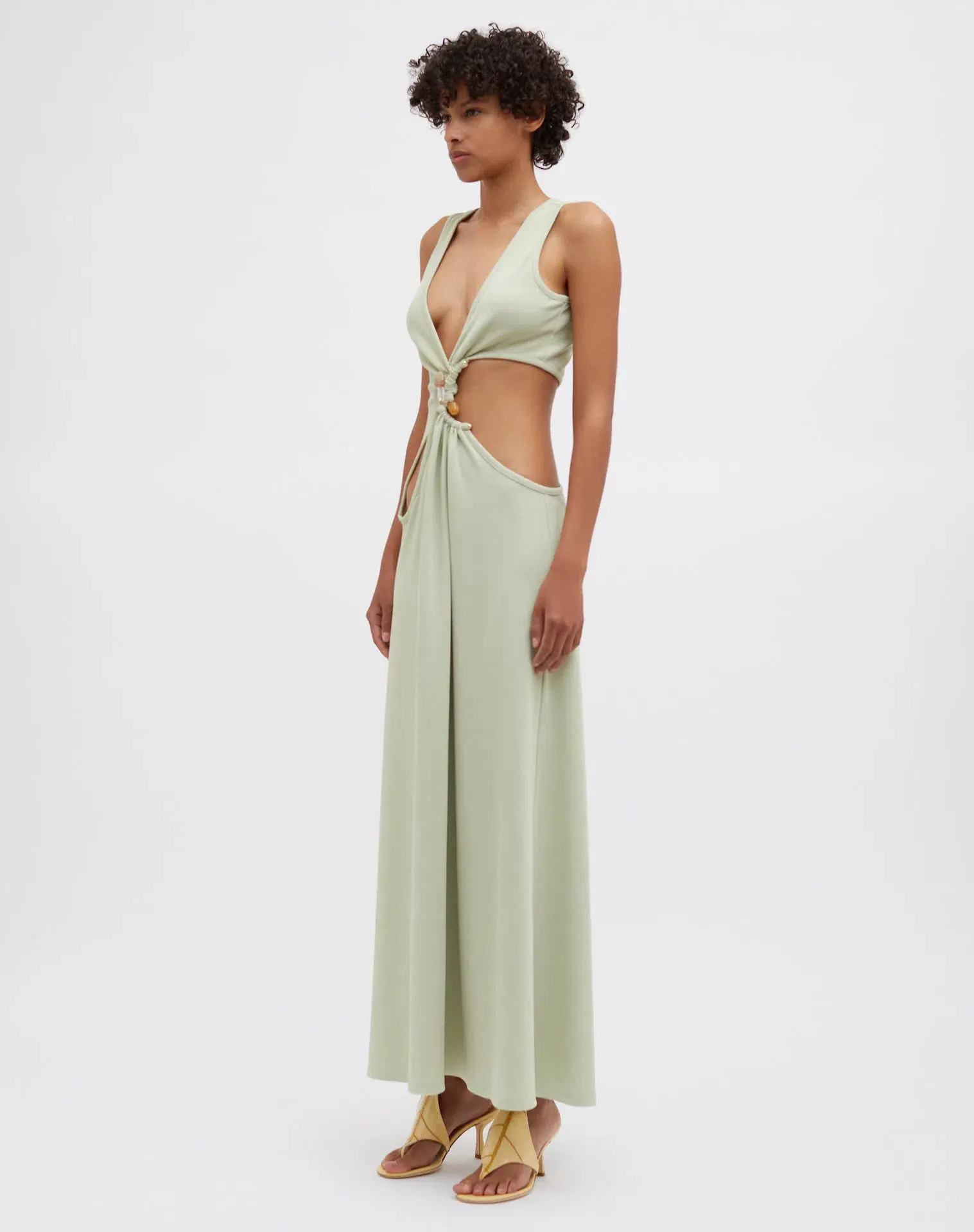 Christopher Esber Stone Cavern Tank Dress in Pistachio Size 10 - Image 2