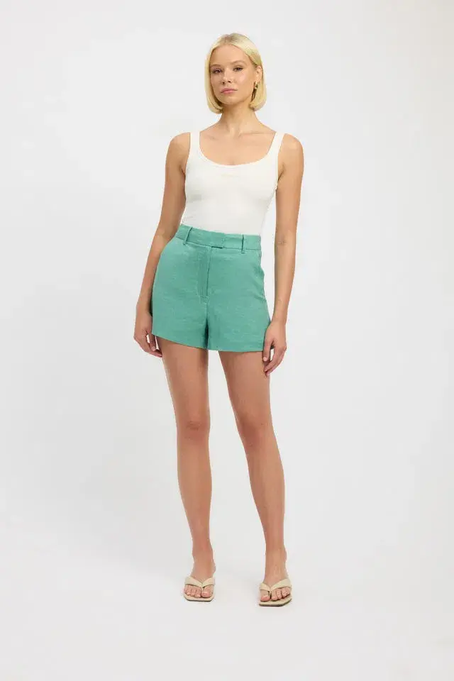 Kookai Palm Vest Top Size 10 and Short Size 8 Set in Four Leaf Clover Green - Image 4