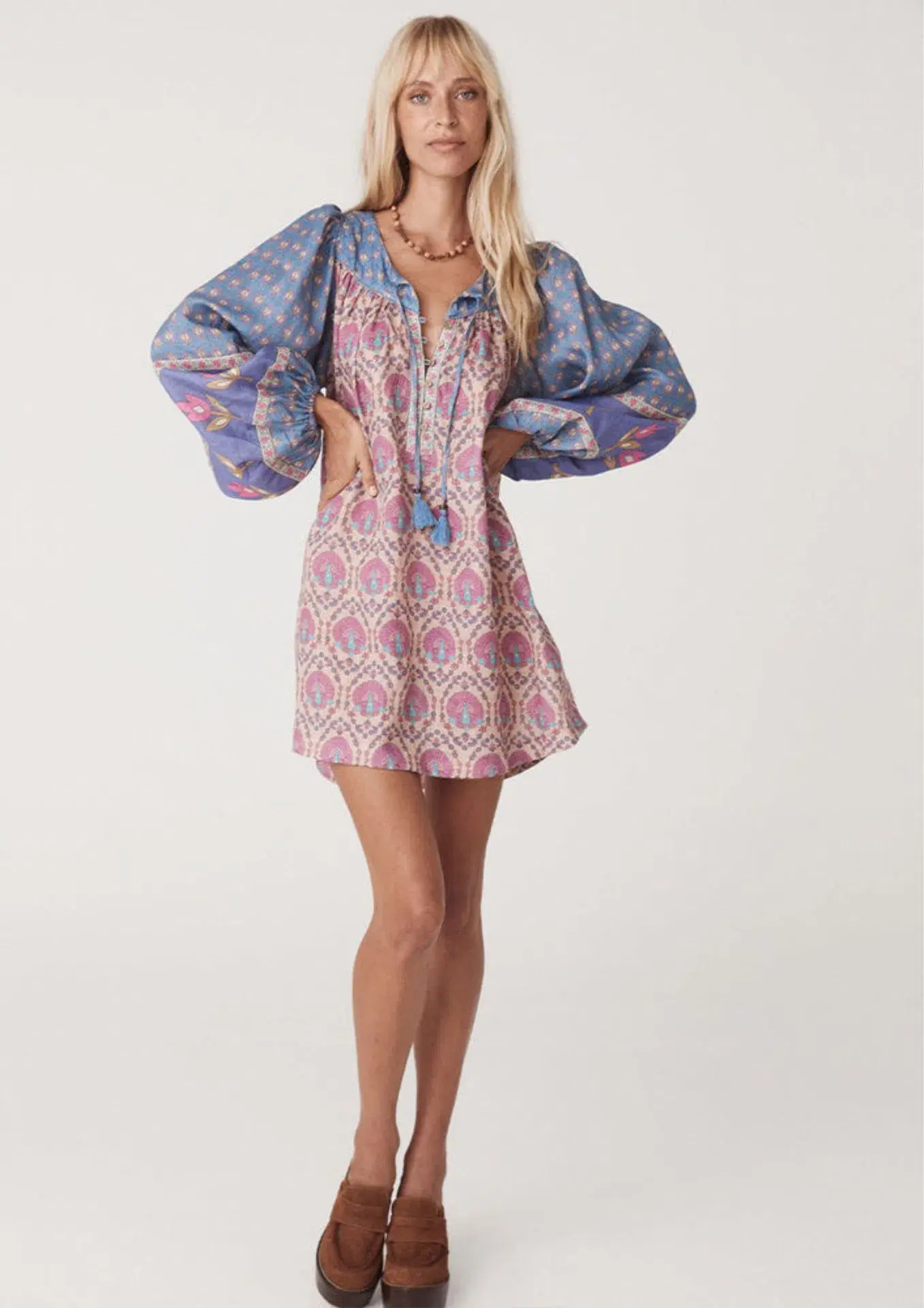 Spell Château Tunic Mini Dress Lavender Size S / AU 8 - Image 1