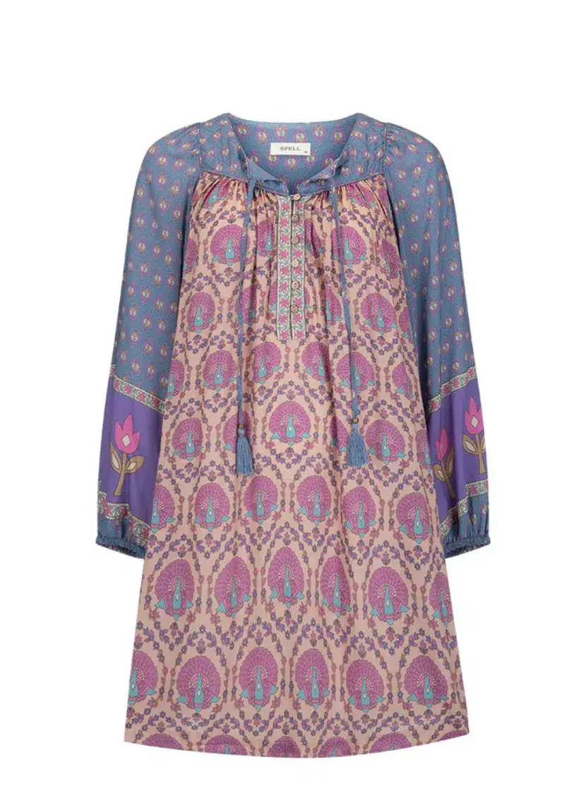Spell Château Tunic Mini Dress Lavender Size S / AU 8 - Image 7