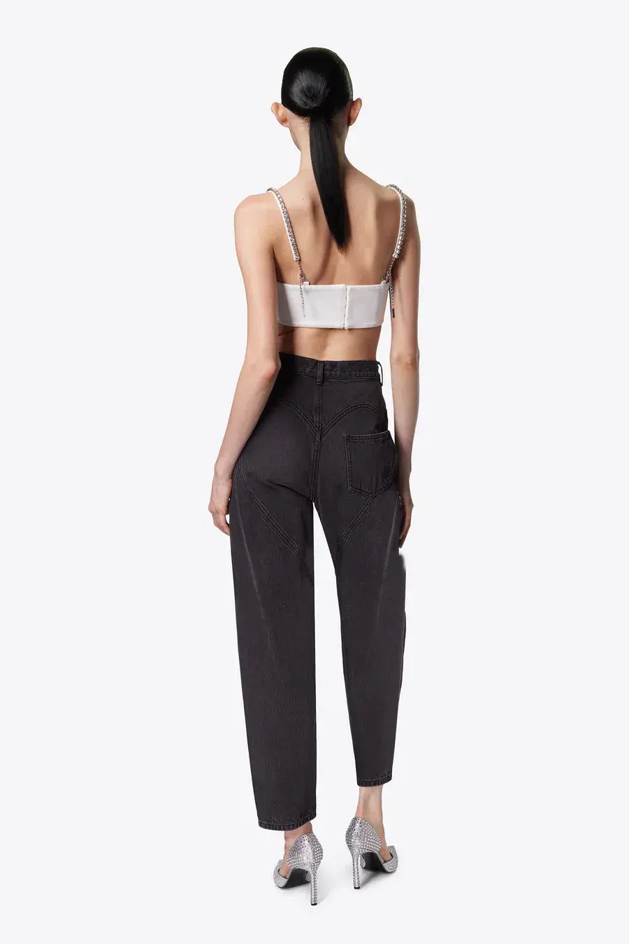 Area Crystal Slit Jeans Black Size 26 / AU 8 - Image 2