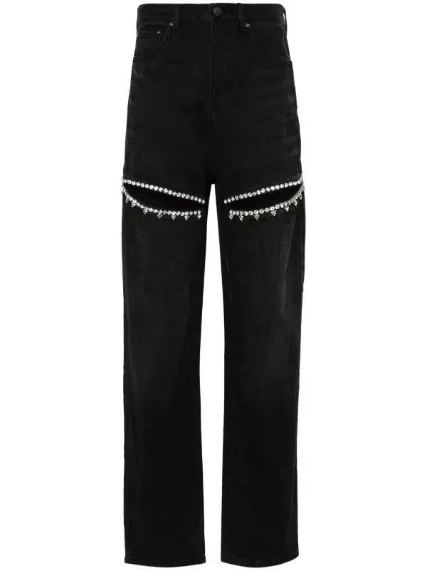 Area Crystal Slit Jeans Black Size 26 / AU 8 - Image 5