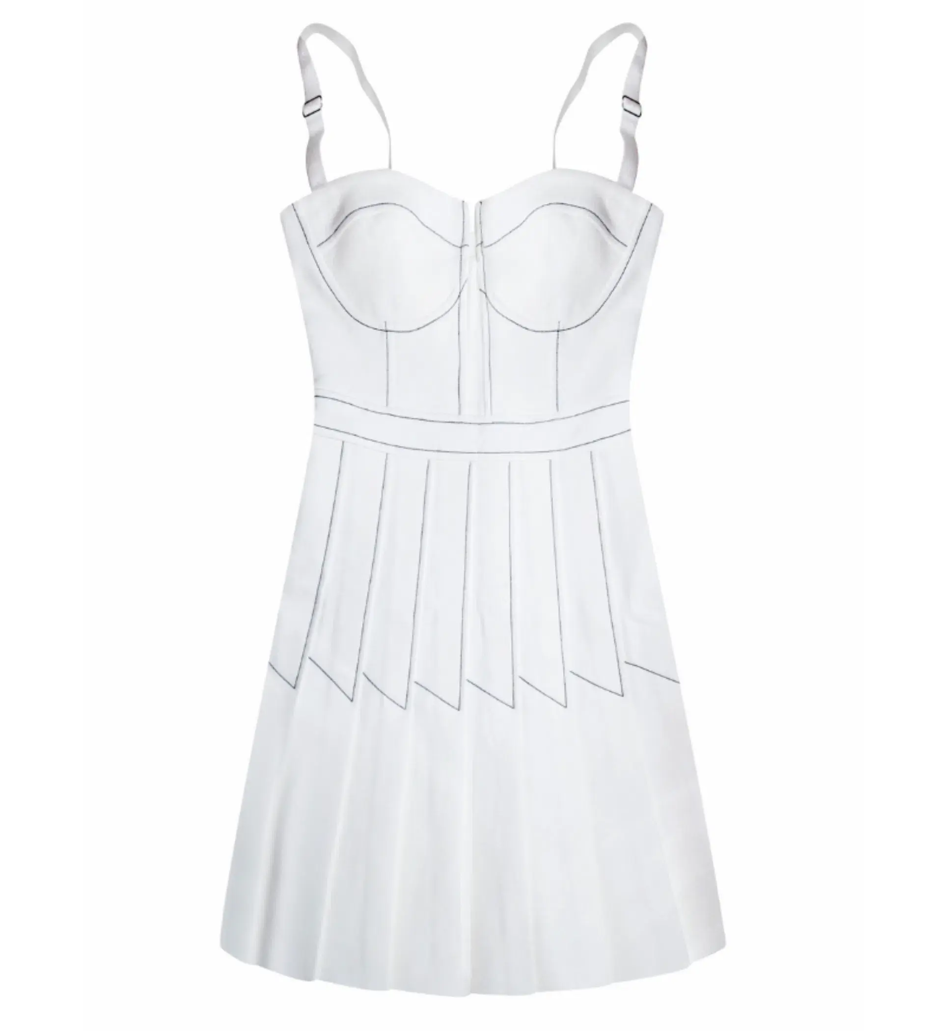 Dion Lee Column Pleated Mini Dress in White Size AU 8 - Image 5