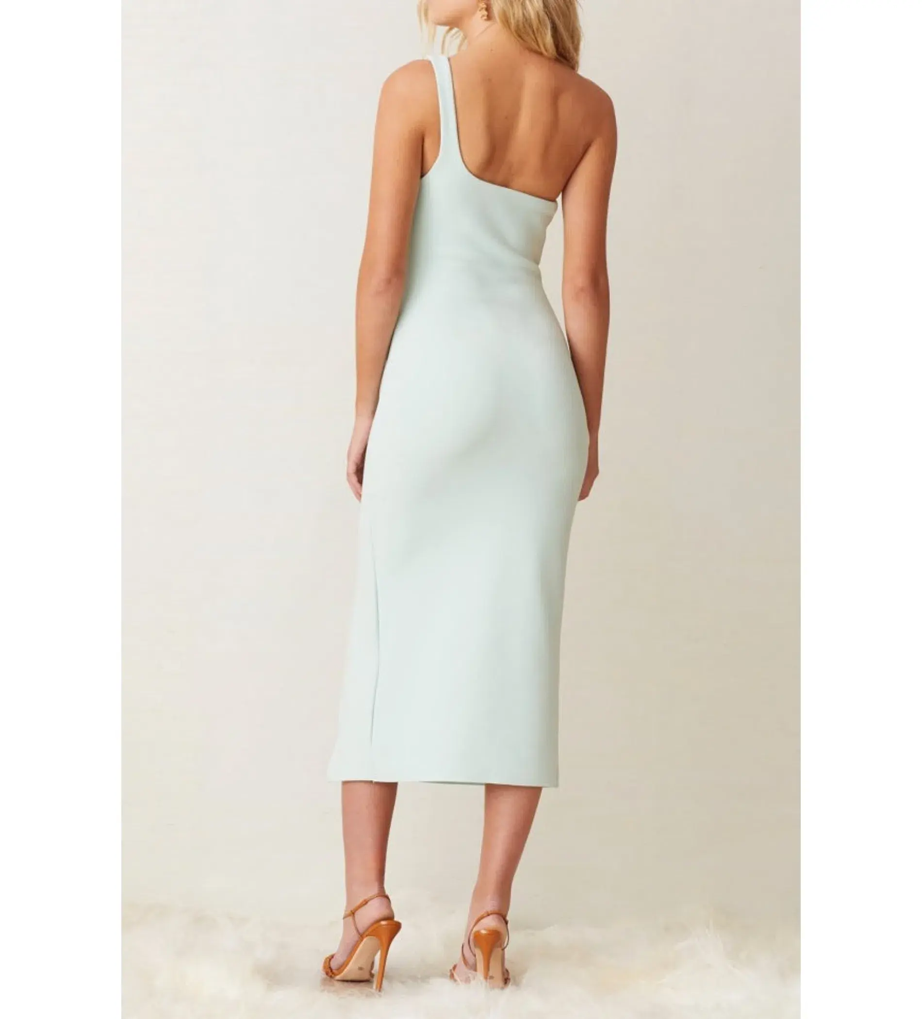 Bec & Bridge Ariel One Shoulder Midi Dress in Mint Size 8 - Image 3