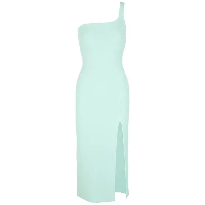Bec & Bridge Ariel One Shoulder Midi Dress in Mint Size 8 - Image 4
