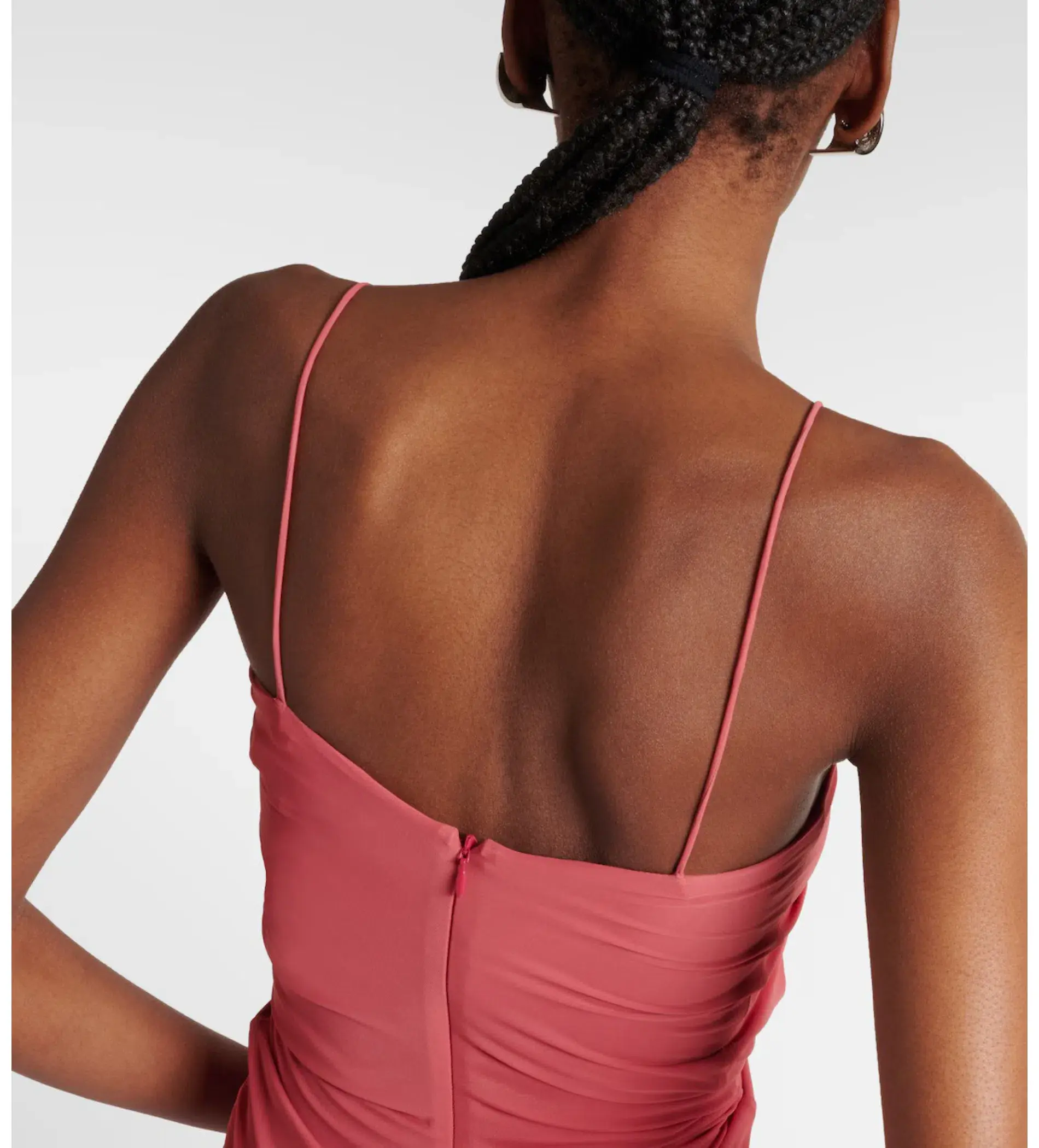 Christopher Esber Molded Venus Cutout Mesh Maxi Dress in Cayenne/Rose Size AU 6 - Image 9