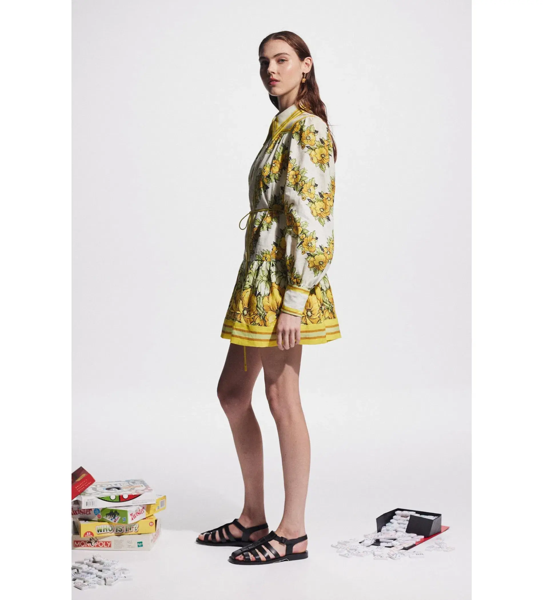Alemais Gisela Mini Dress Yellow Floral Size AU 16 - Image 4