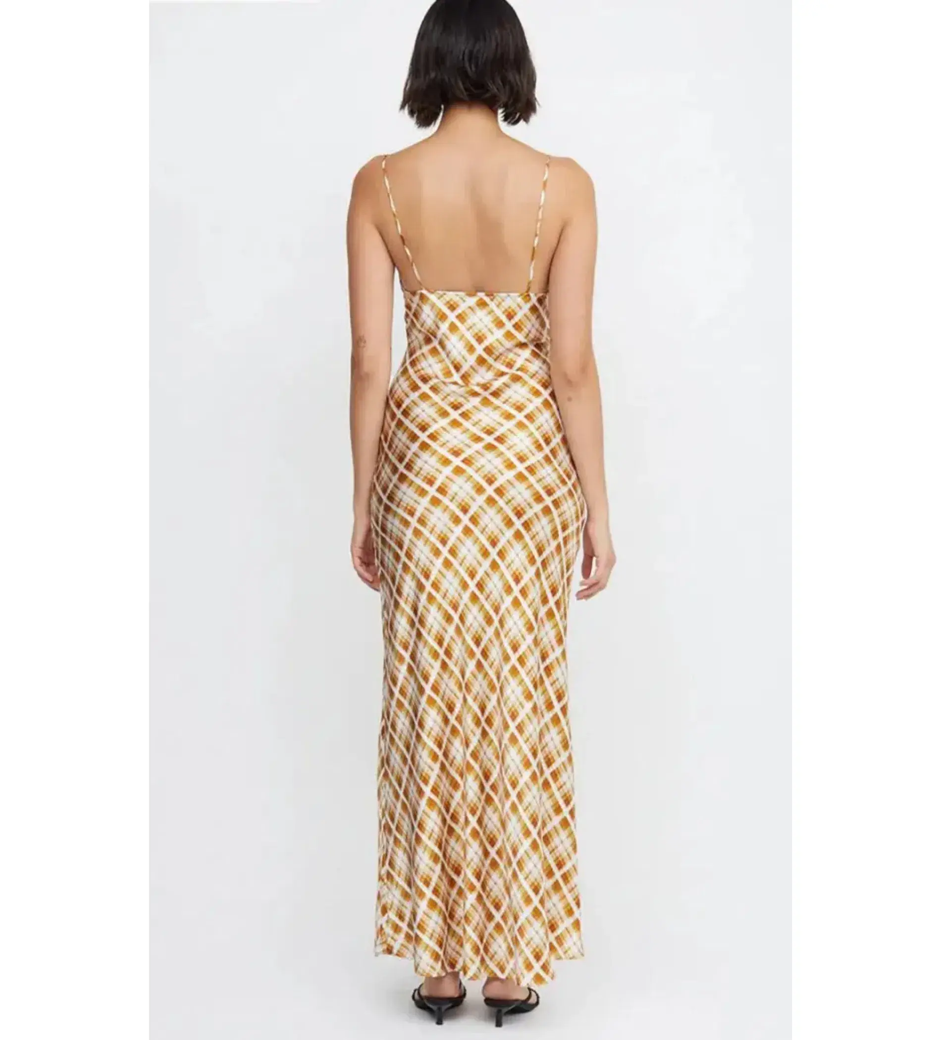 Bec & Bridge Amber V Maxi Dress in Sunflower Check Print Size 6 - Image 2