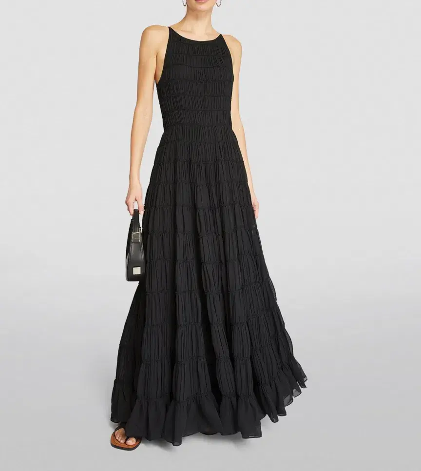 Aje Rosewood Chiffon Tiered Gown Black Size 10 - Image 2