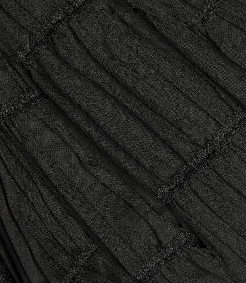Aje Rosewood Chiffon Tiered Gown Black Size 10 - Image 4
