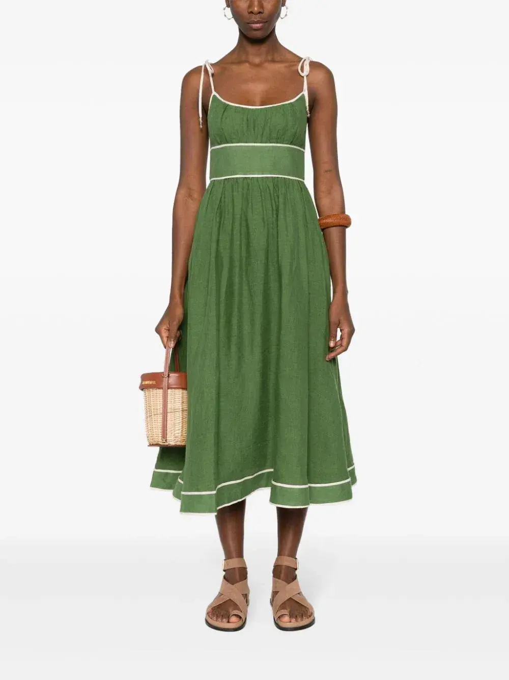 Zimmermann Alight Picnic Midi Dress Dark Green Size 1 - Image 1