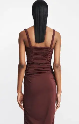 Dion Lee Smocked Doric Corset Dress Oxblood Red Size 10 - Image 3