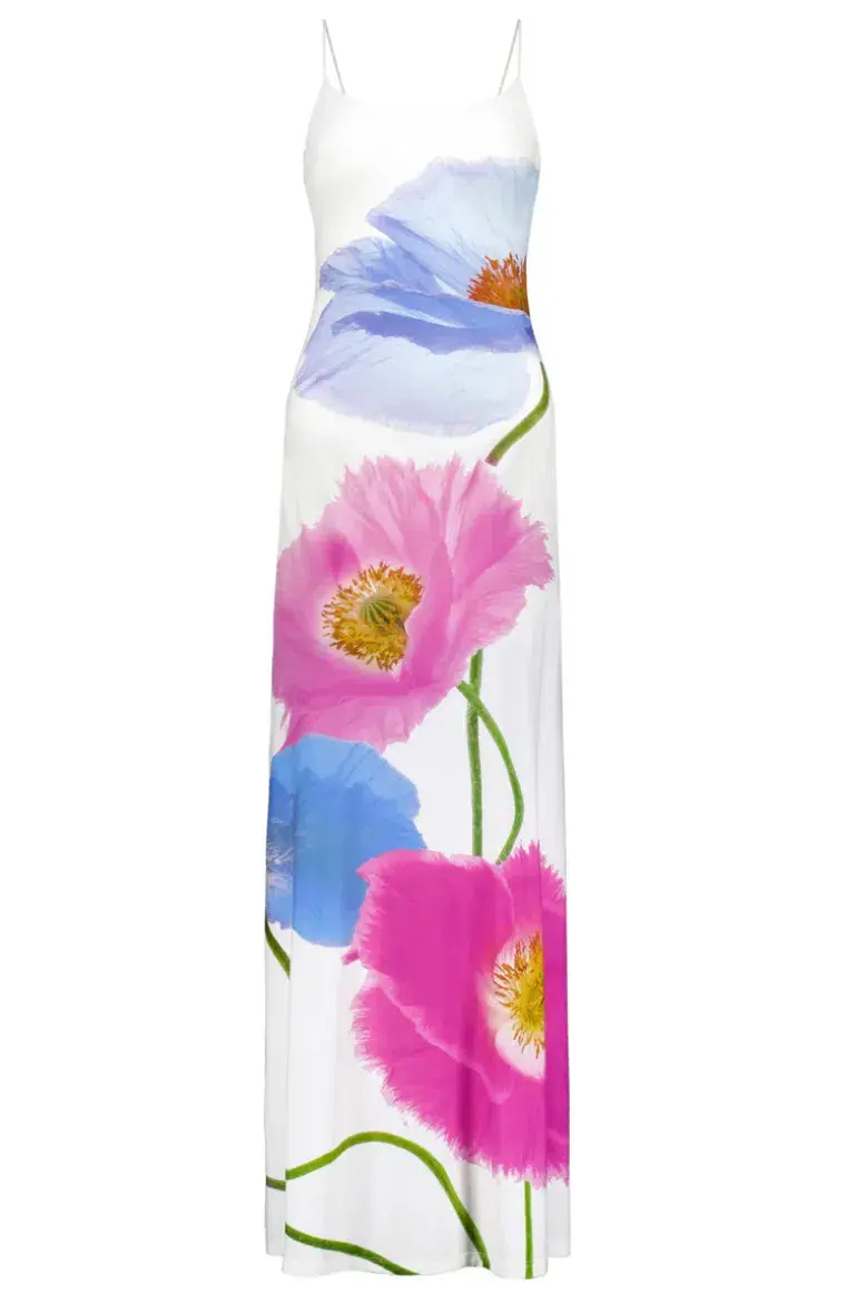 With Harper Lu Low Back Maxi Dress - Azure Poppy - Image 3