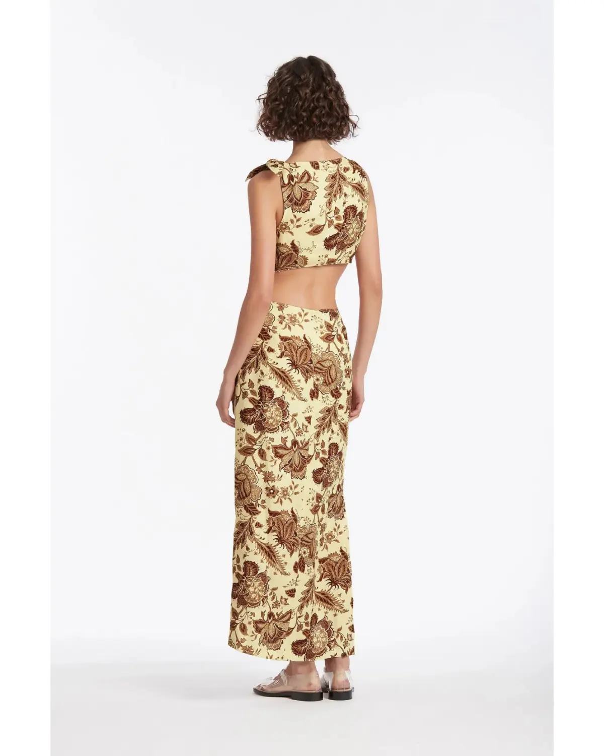Sir The Label Rei Knot Print Dress in Citrus Lilium Size AU 10 - Image 3