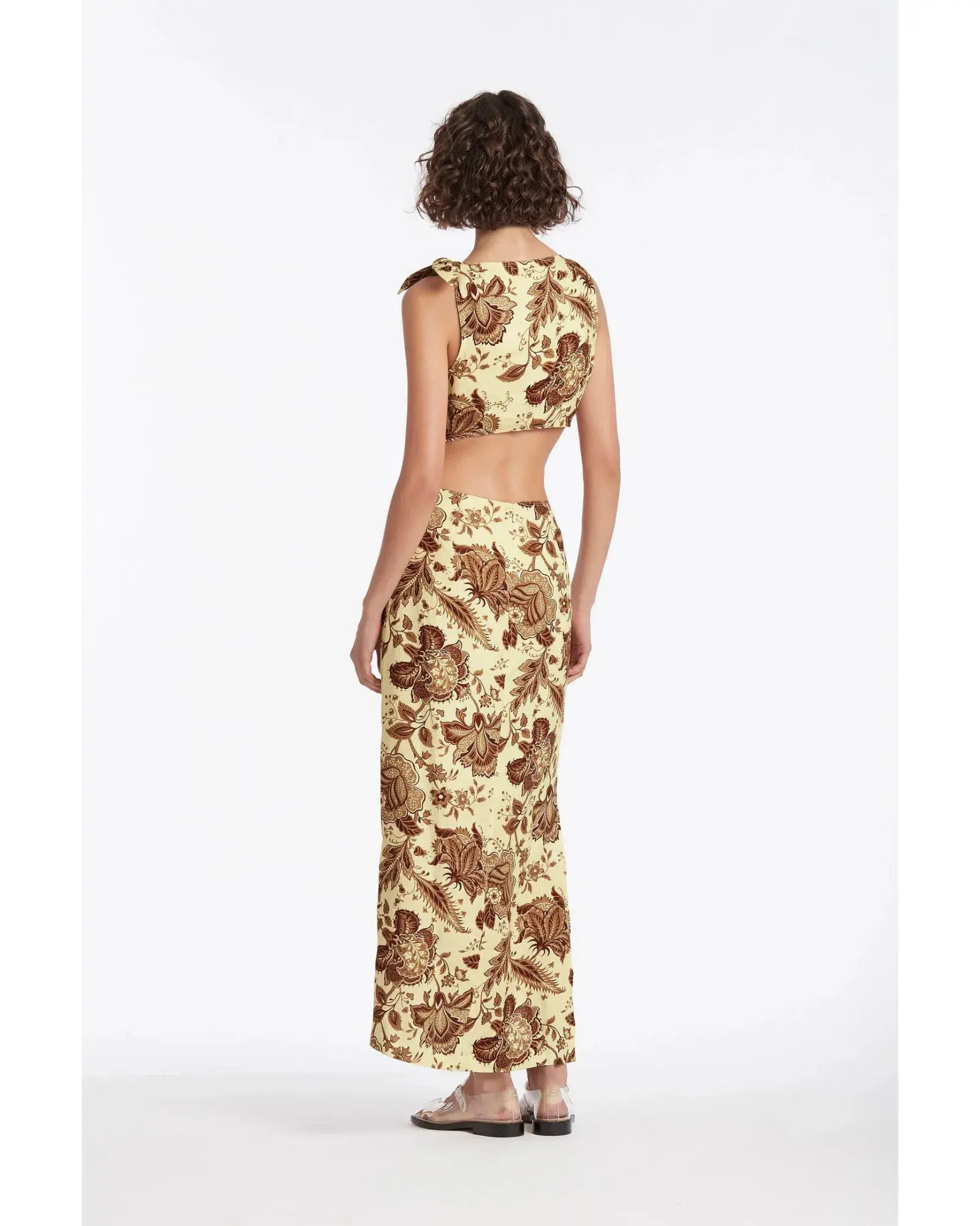 Sir The Label Rei Knot Print Dress in Citrus Lilium Size AU 10 - Image 3
