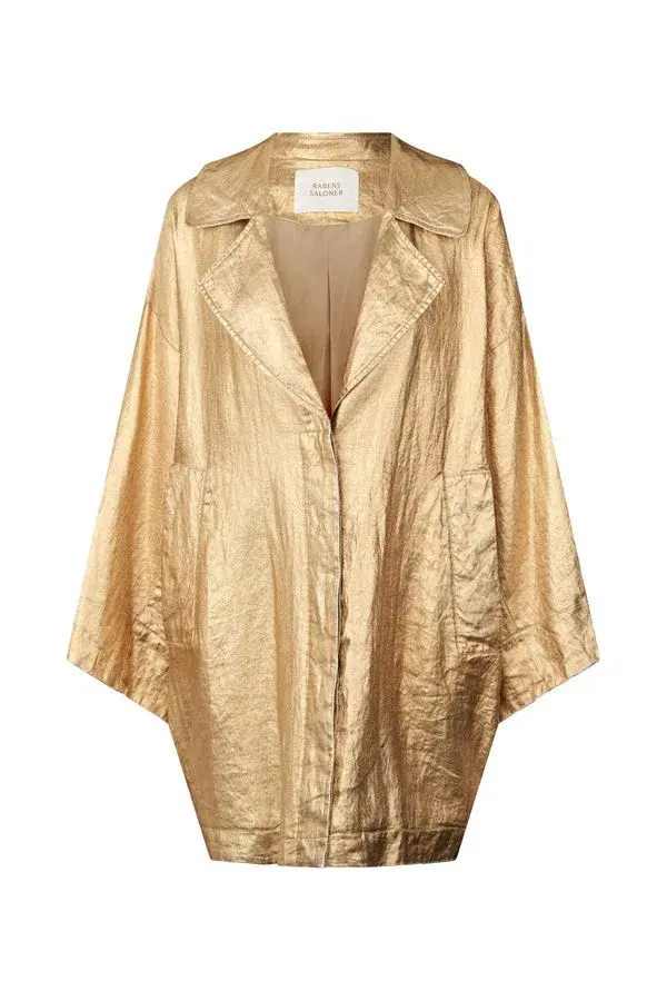 Rabens Saloner Jacqline Midas Jacket Gold Size AU 10  - Image 3
