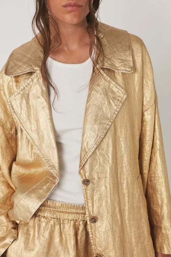 Rabens Saloner Jacqline Midas Jacket Gold Size AU 10  - Image 2