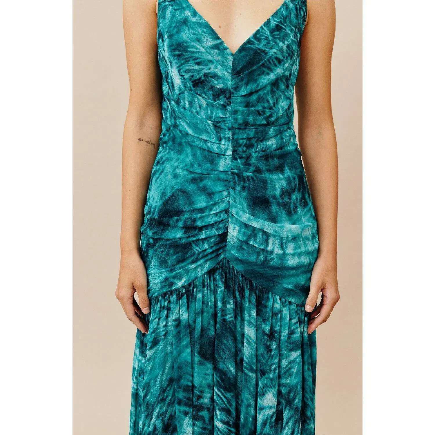 Ginger & Smart The Song Of The Sea Maxi Dress Blue Green Size AU 12 - Image 4