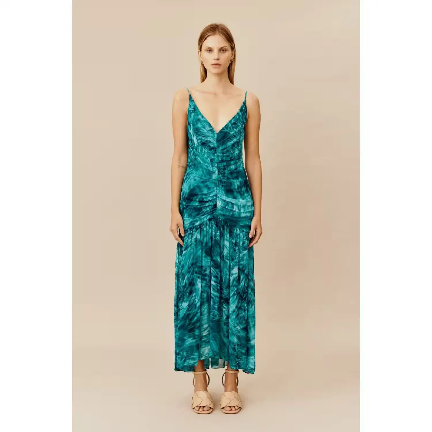Ginger & Smart The Song Of The Sea Maxi Dress Blue Green Size AU 12 - Image 1