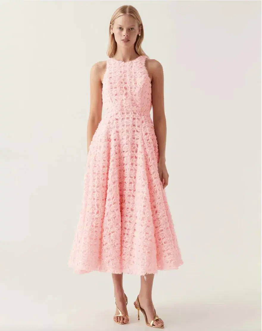 Aje Quintette Backless Midi Dress Pink Size AU 12 - Image 1