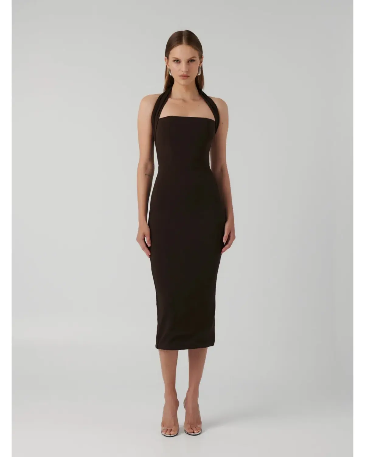 Effie Kats Meline Midi Dress in Coffee Size L / AU 12 - Image 1