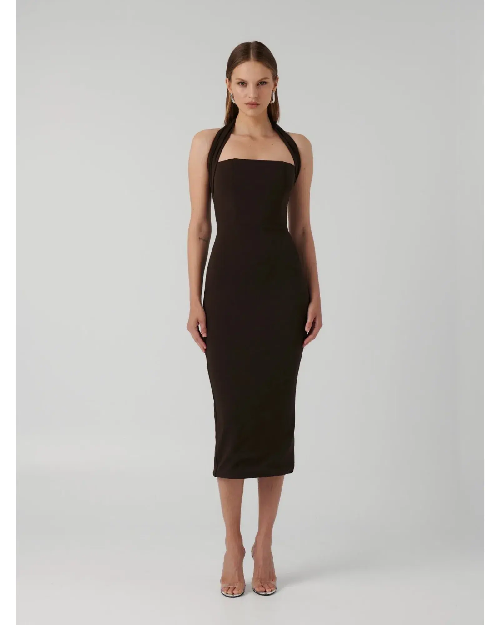 Effie Kats Meline Midi Dress in Coffee Size L / AU 12 - Image 1