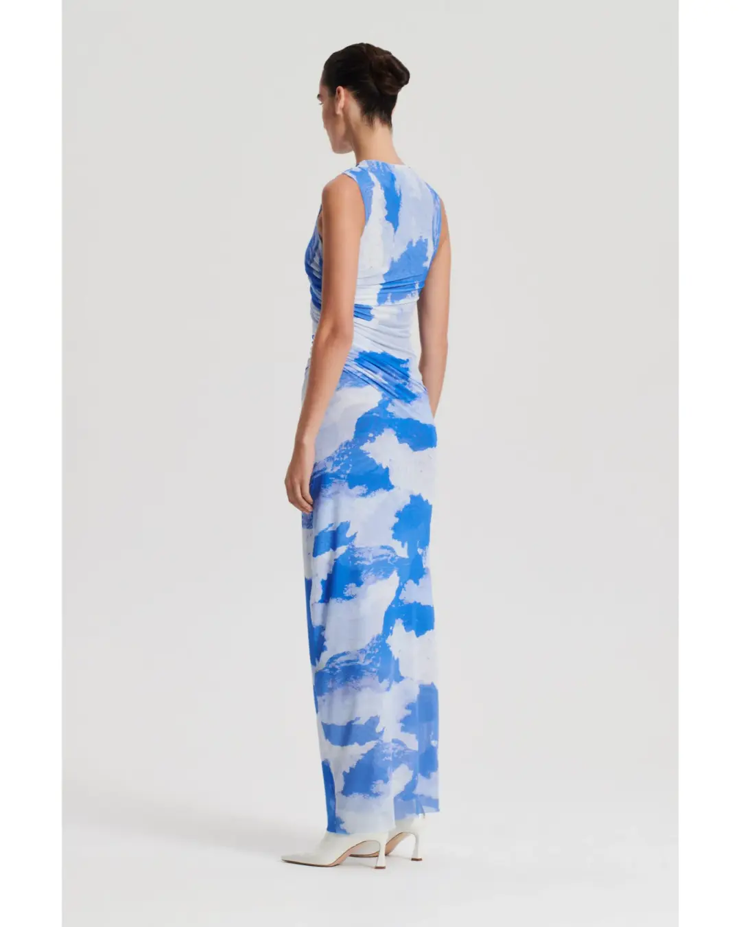 Scanlan Theodore Italian Cloud Print Dress Blue Size AU 6  for rent on The Volte - main image