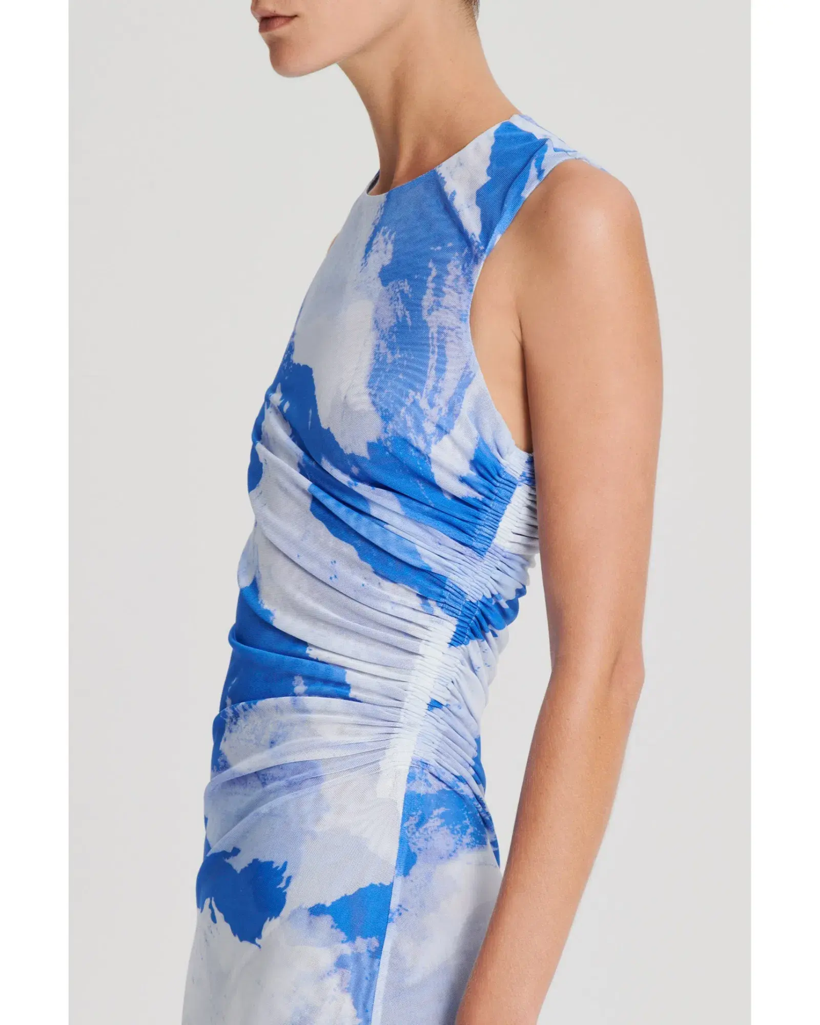 Scanlan Theodore Italian Cloud Print Dress Blue Size AU 12 - Image 3